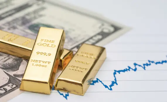 Gold trading chart during London and New York market session overlap