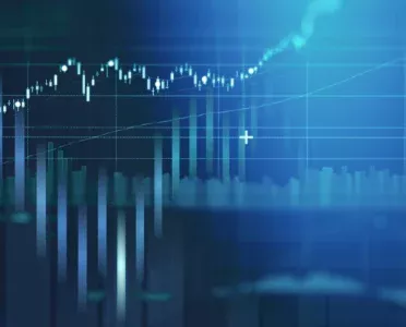 Financial market chart showing trading activity and price movement across global sessions